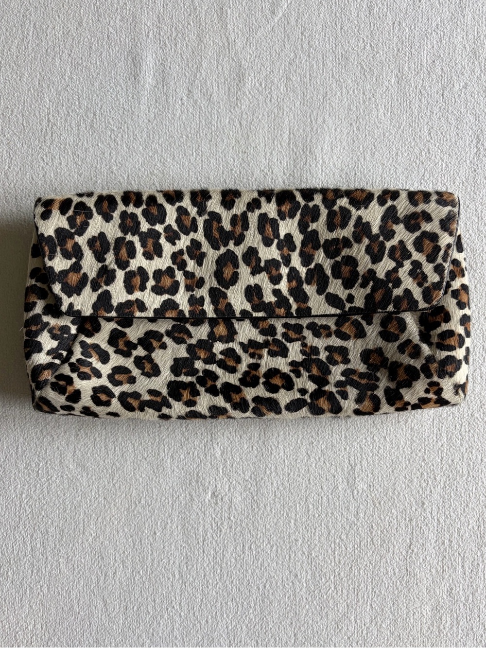 Ann Taylor Genuine Calf Hair Leopard Print Clutch Bag
